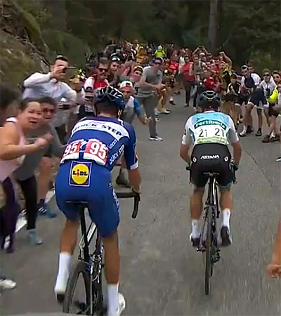 vuelta 2018 etape 20 lopez mas échappée dans la foule