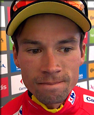 ROGLIC maillot rouge à BILBAO la vuelta 2019