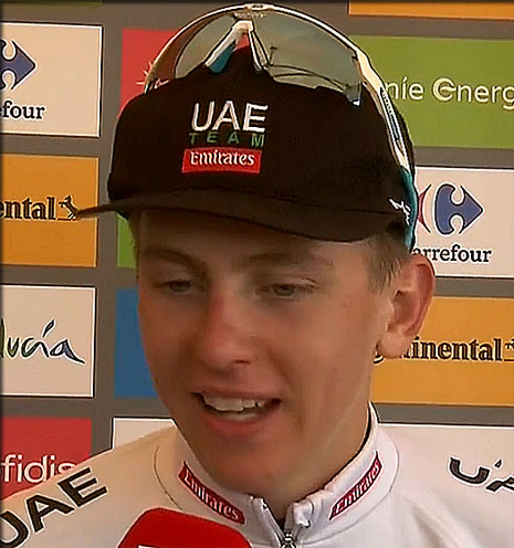 Tadej POGACAR vainqueur de l'étape de Los Machucos, la vuelta 2019