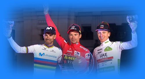 PODIUM de La Vuelta 2019  1er ROGLIC, 2ème VALVERDE, 3ème POGACAR