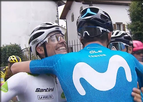 Soler et mas à l'arrivée de la 2ème étape de la vuelta 2020
