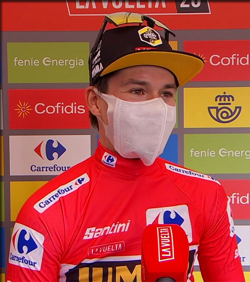 Roglic reste maillot rouge 5ème étape la vuelta 2020